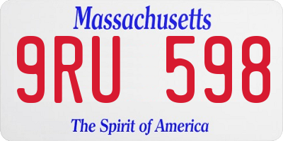 MA license plate 9RU598
