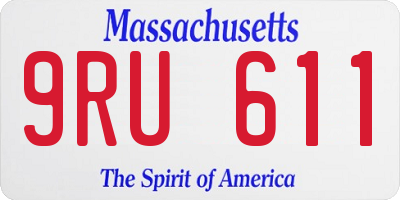 MA license plate 9RU611