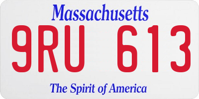 MA license plate 9RU613
