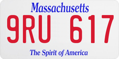 MA license plate 9RU617
