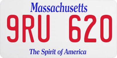 MA license plate 9RU620