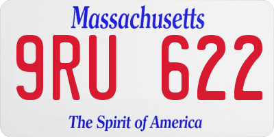MA license plate 9RU622