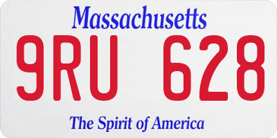MA license plate 9RU628