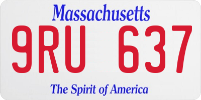 MA license plate 9RU637