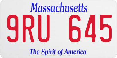 MA license plate 9RU645