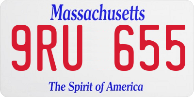 MA license plate 9RU655