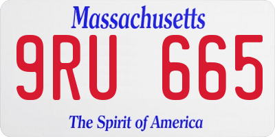 MA license plate 9RU665
