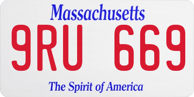 MA license plate 9RU669