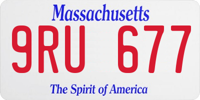 MA license plate 9RU677
