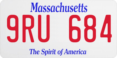 MA license plate 9RU684