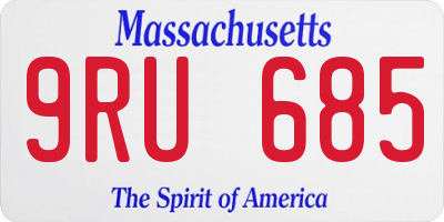 MA license plate 9RU685