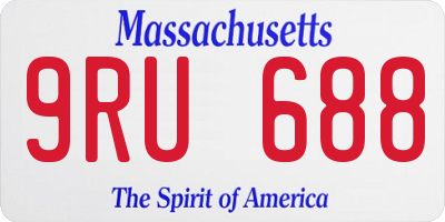 MA license plate 9RU688