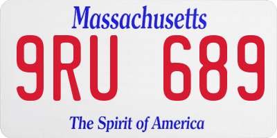 MA license plate 9RU689