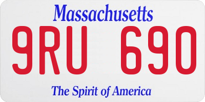 MA license plate 9RU690