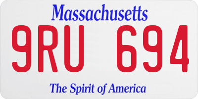 MA license plate 9RU694