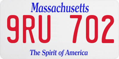 MA license plate 9RU702