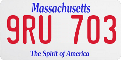 MA license plate 9RU703