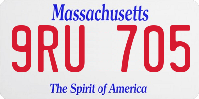 MA license plate 9RU705