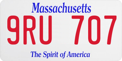 MA license plate 9RU707