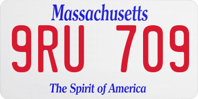 MA license plate 9RU709