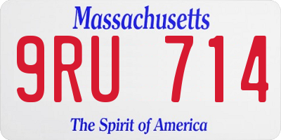 MA license plate 9RU714