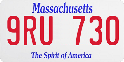 MA license plate 9RU730