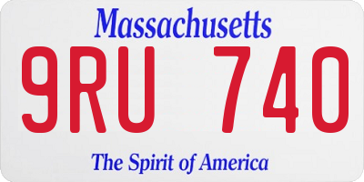 MA license plate 9RU740