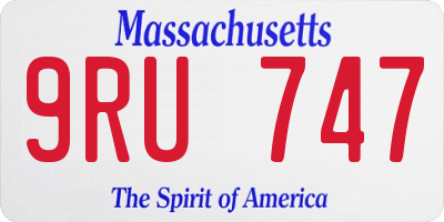 MA license plate 9RU747