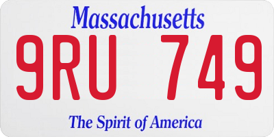 MA license plate 9RU749