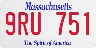 MA license plate 9RU751