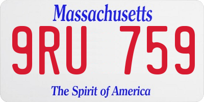 MA license plate 9RU759