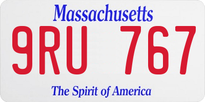 MA license plate 9RU767
