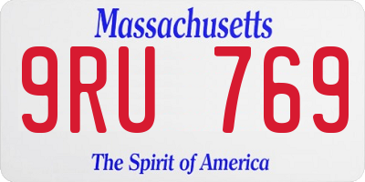 MA license plate 9RU769