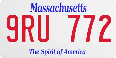 MA license plate 9RU772
