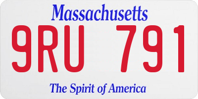 MA license plate 9RU791