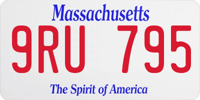 MA license plate 9RU795