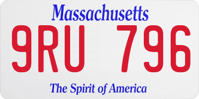 MA license plate 9RU796