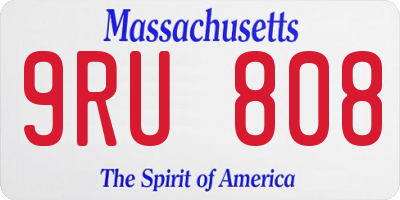 MA license plate 9RU808