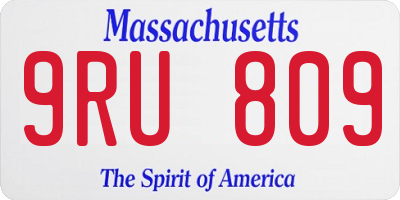 MA license plate 9RU809