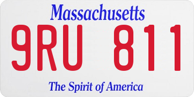 MA license plate 9RU811