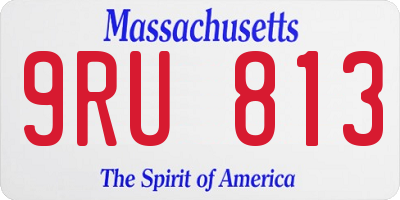 MA license plate 9RU813
