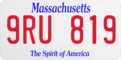 MA license plate 9RU819