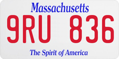 MA license plate 9RU836