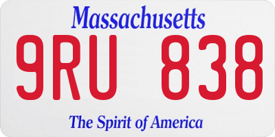 MA license plate 9RU838