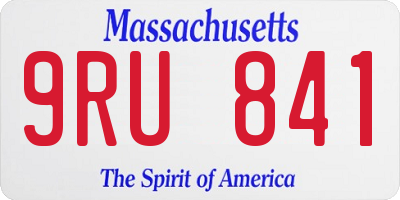 MA license plate 9RU841