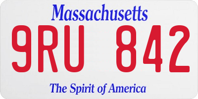 MA license plate 9RU842
