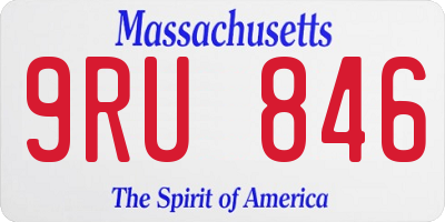 MA license plate 9RU846