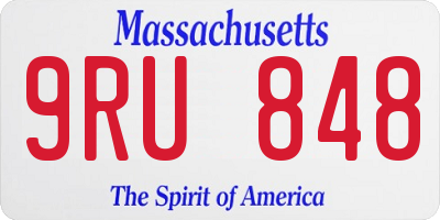 MA license plate 9RU848