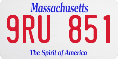MA license plate 9RU851