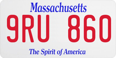 MA license plate 9RU860